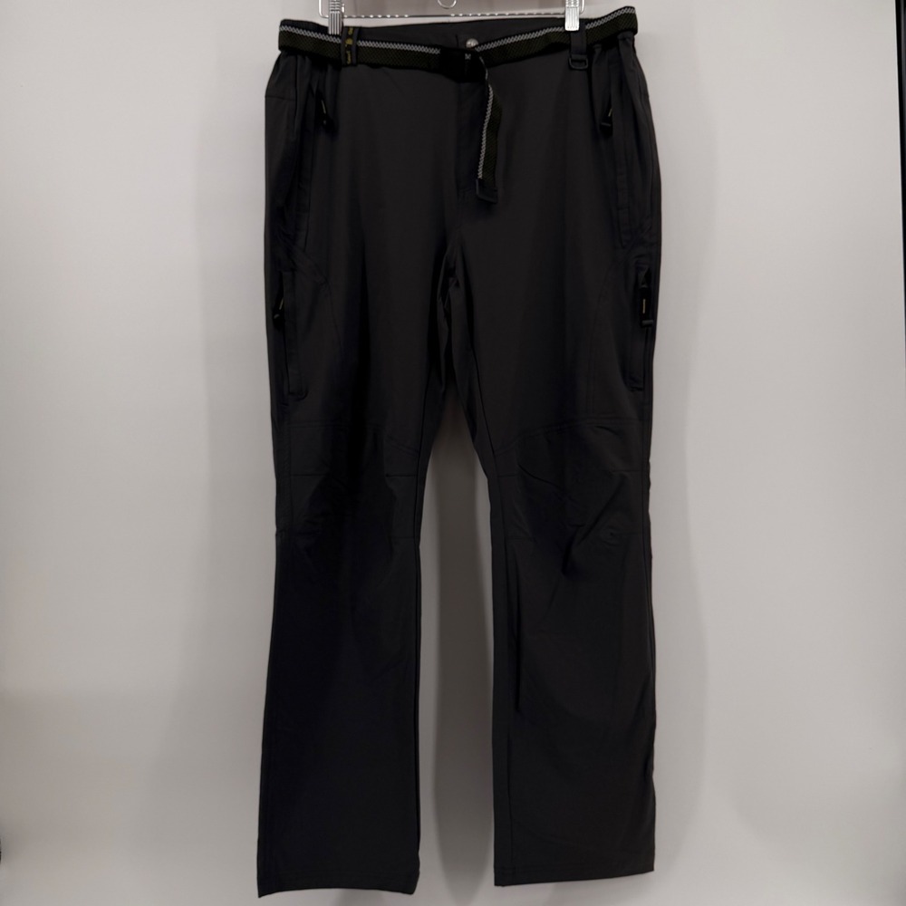 Trr Outdoorsports Mens XL 36 Gray Hiking Pants Stretch Belted Outdoor Gorpcore
